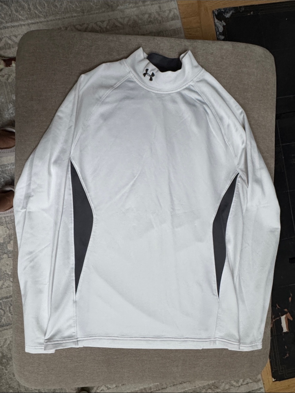 Under Armour White and Black Fitted Top